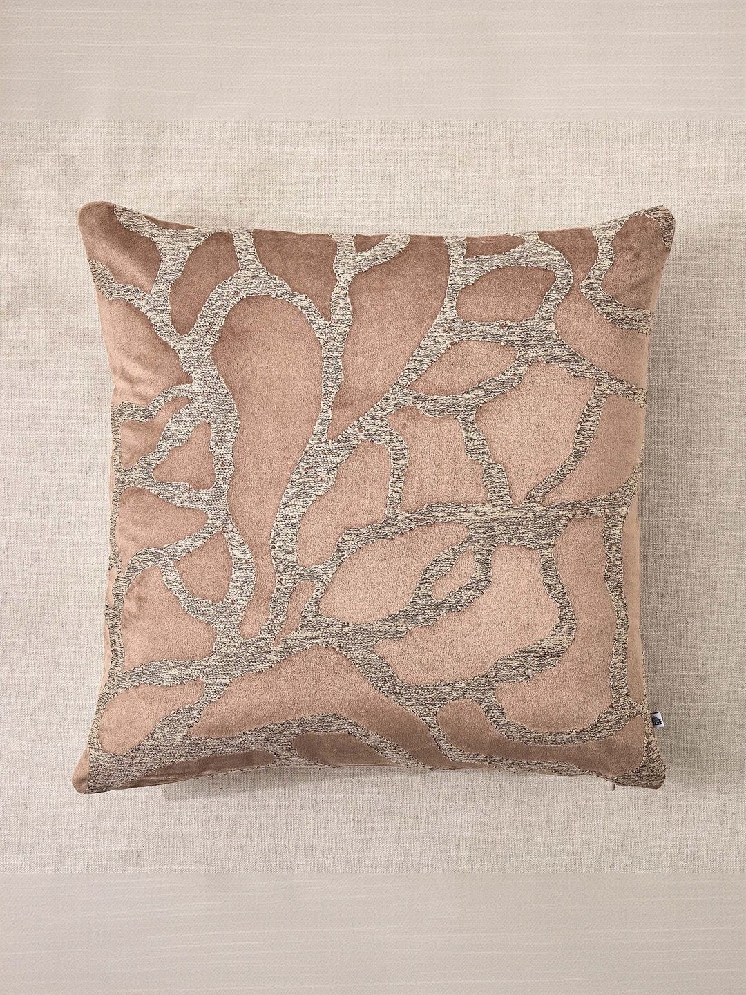Home Centre Brown Abstract Velvet Square Cushion Covers-picture-23