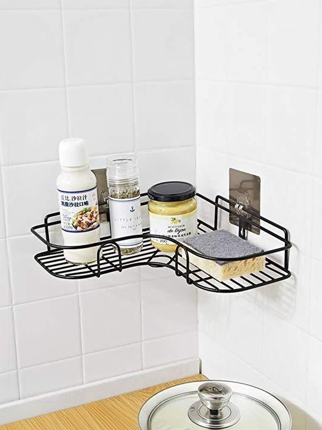 DXDT Black L-Shape Wall Mounted Corner Shelf-picture-24