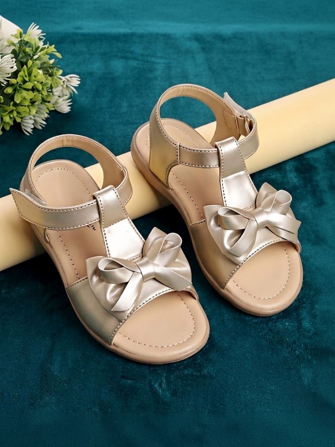 Dripteen Girls Party T-Strap Flats with Bows-image-6