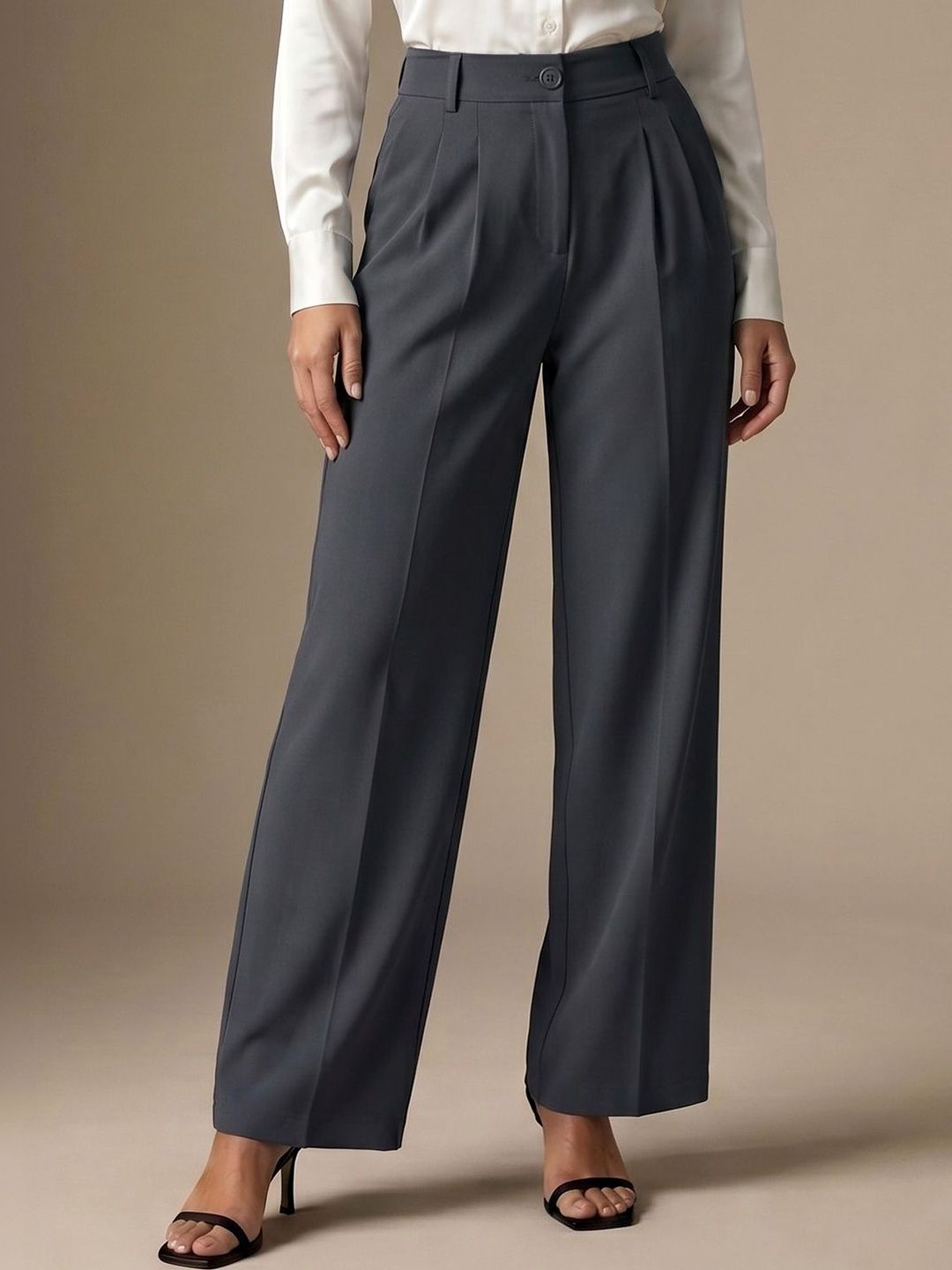 ADDYVERO Women High-Rise Wrinkle Free Pleated Trousers-picture-51