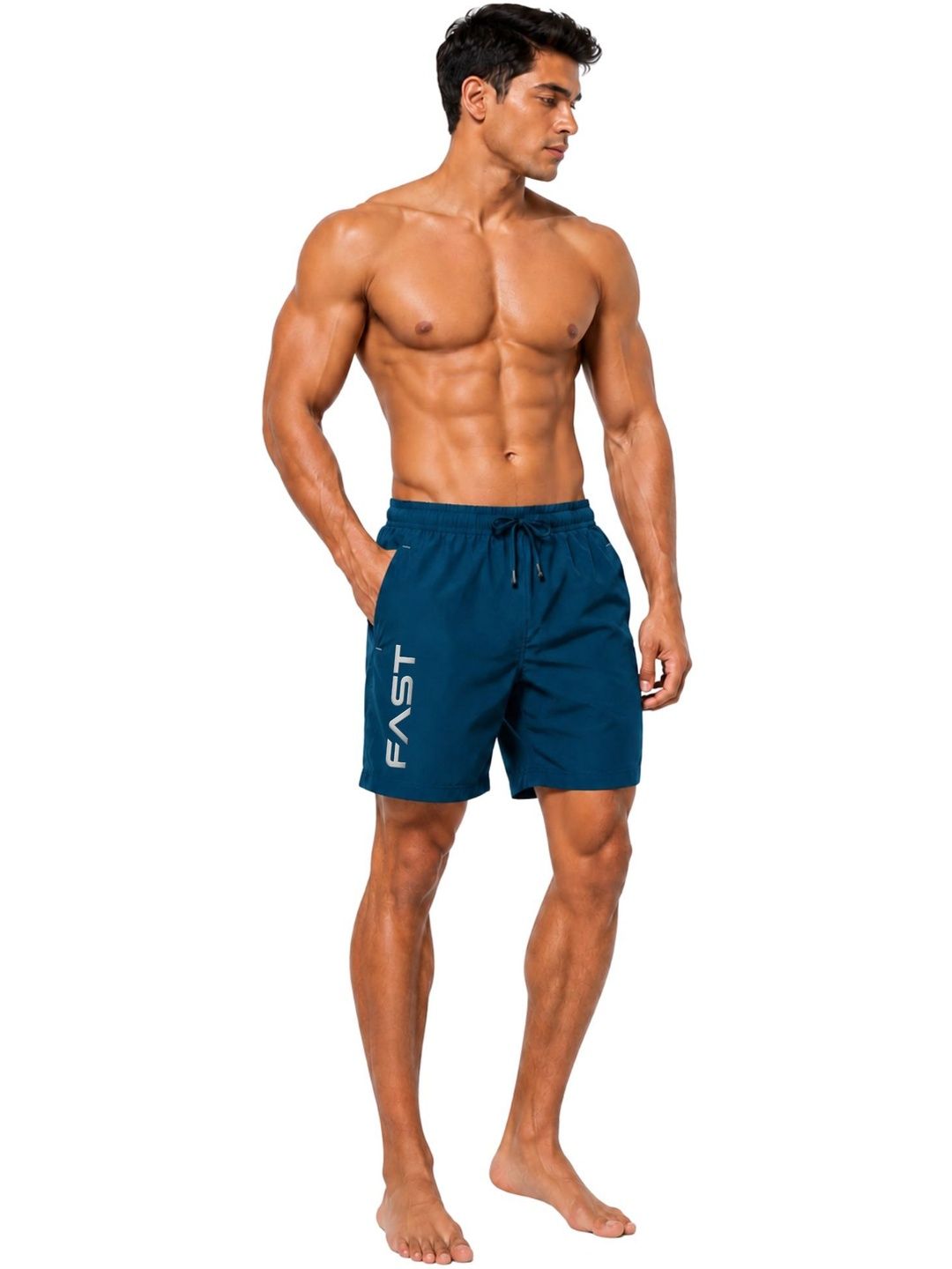 3Colors Men Typography Low-Rise Running Sports Shorts-image-33