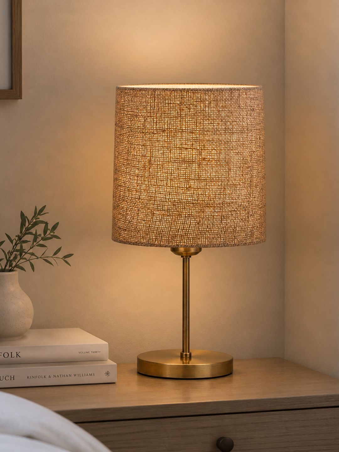 Decorcity Brown Textured Metal Contemporary Cylindrical Shaped Table Lamp with Bulb-image-38