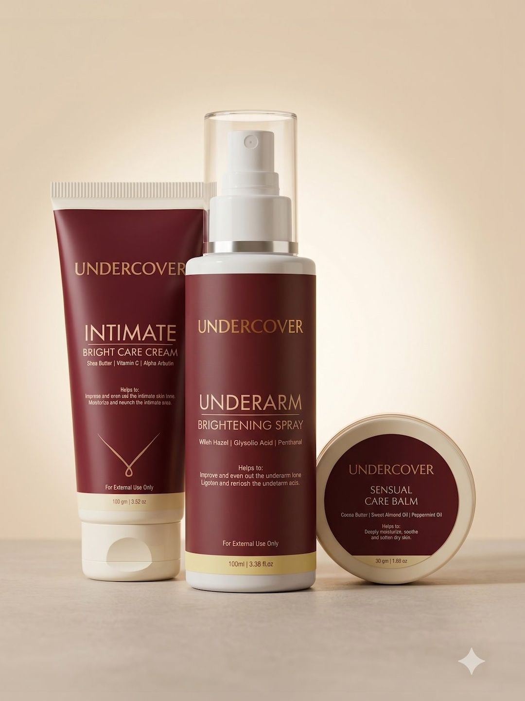 Undercover Pack of 3 Underarm Brightening Spray, Intimate Care Cream & Sensual Care Balm-picture-38