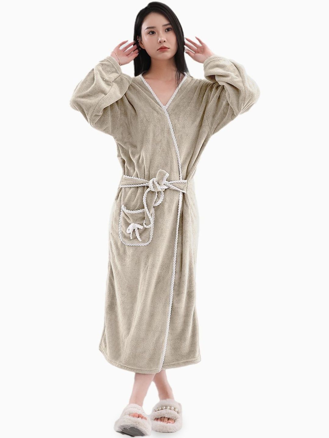 HOUSSE 350 GSM Soft Absorbent Bath Robe-image-44