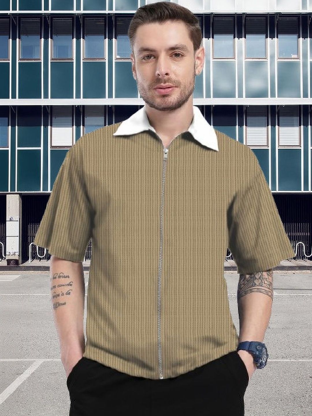 HOODLER Men Polo Collar T-shirt-image-46