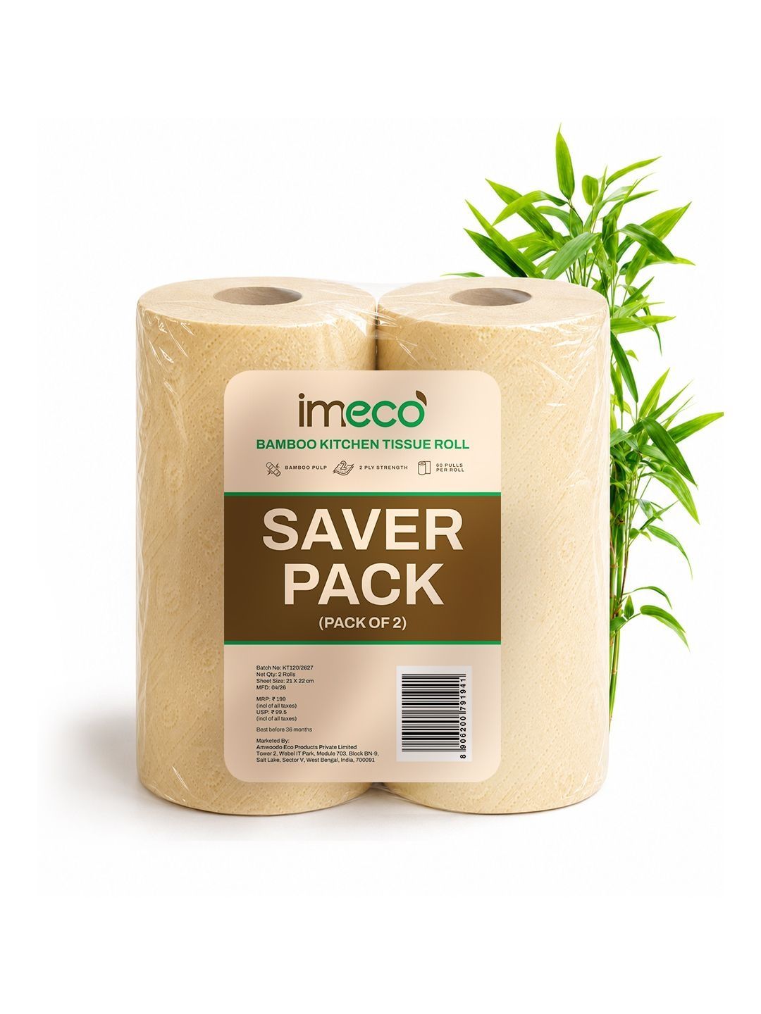 IMECO Beige 2 Ply Bamboo Kitchen Tissues-picture-22