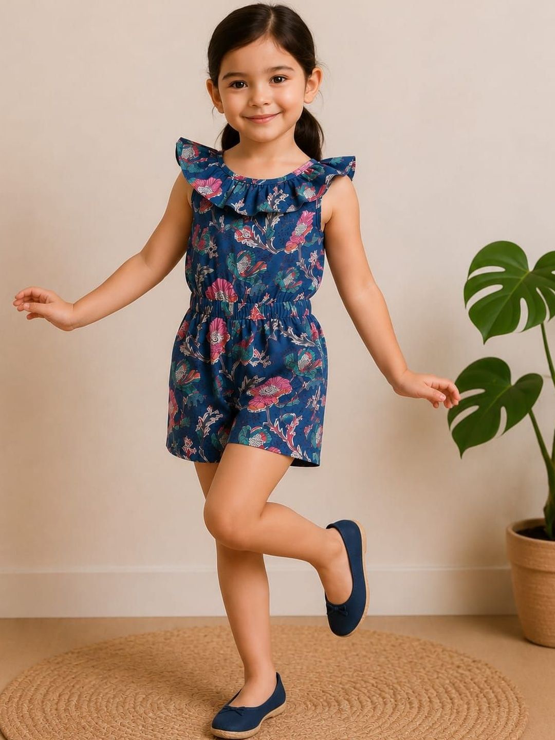 Urban Birdie Girls Printed with Ruffles Jumpsuit-picture-13