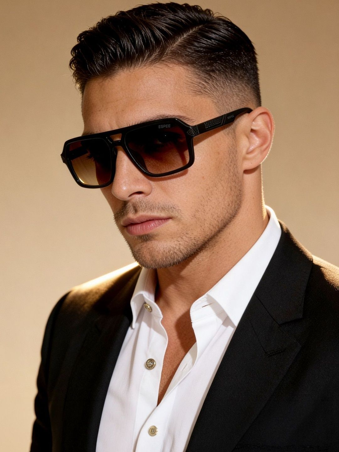 Espee Men Grey Lens and Black Square Full Rim Sunglasses with UV Protection-image-43