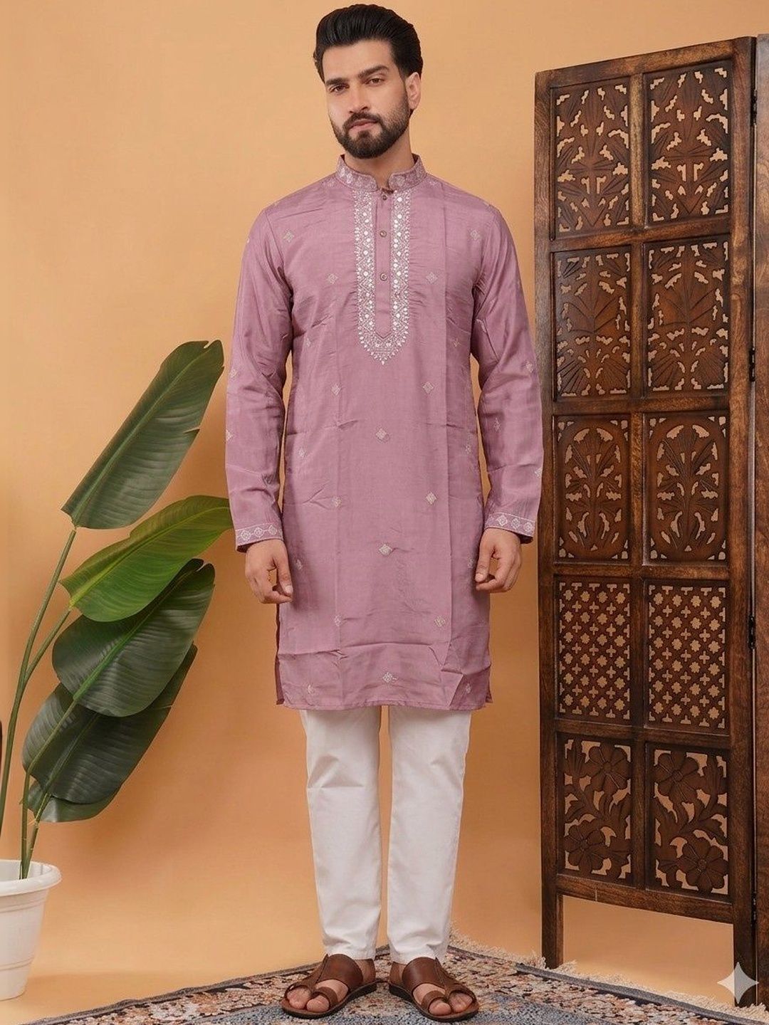 Anouk Men Embroidered Mirror Work Kurta-picture-50