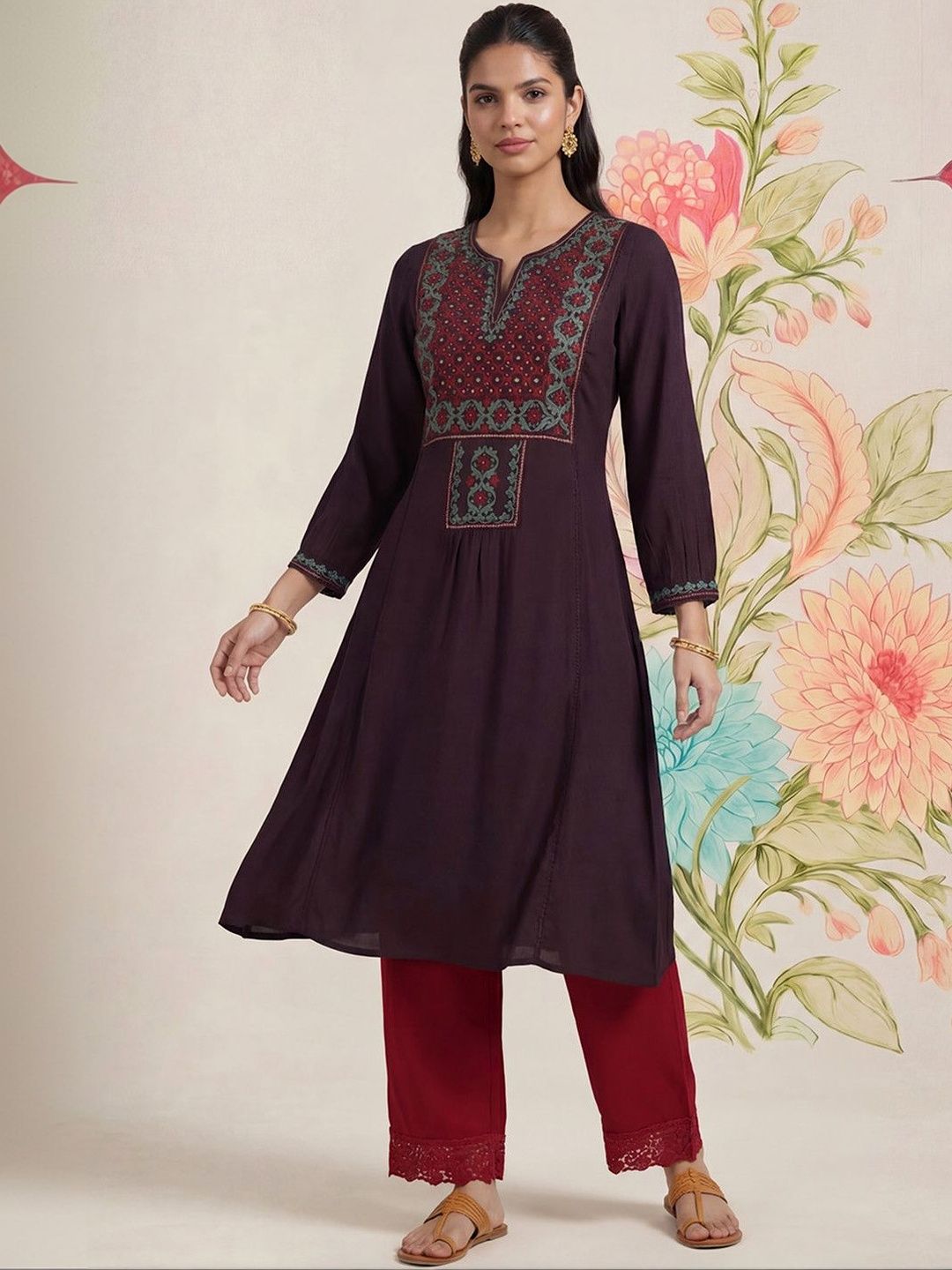 Lakshita Women Embellished Thread Work Kurta-picture-19