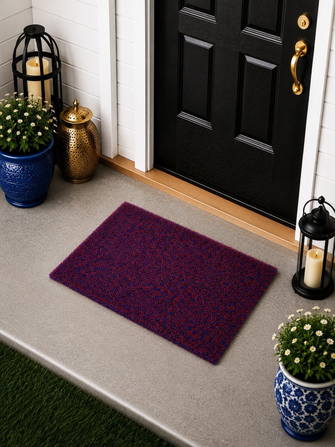 Status Red Textured Anti-Slip Doormat-picture-26