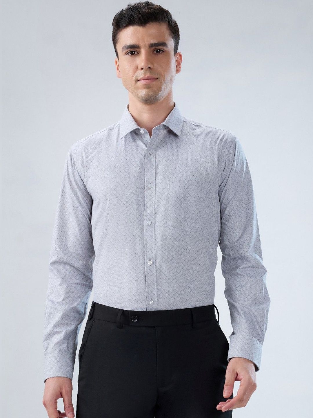 Park Avenue Men Slim Fit Micro Checks Formal Shirt-picture-26