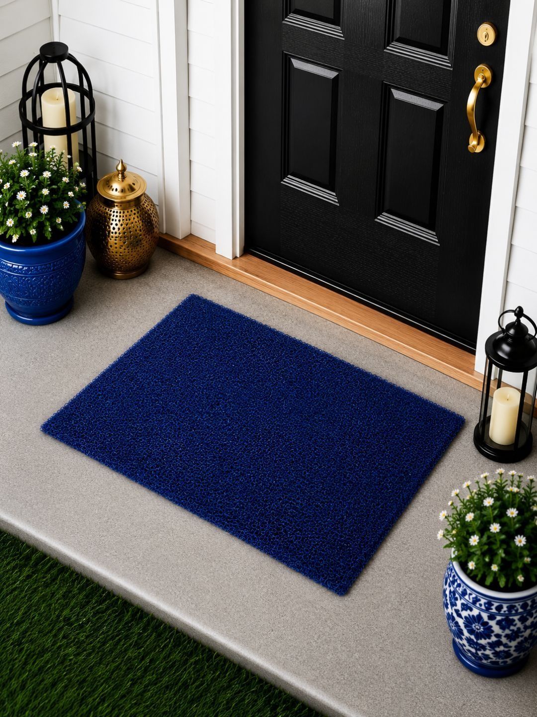 Status Blue Textured Anti-Slip Doormat-image-34