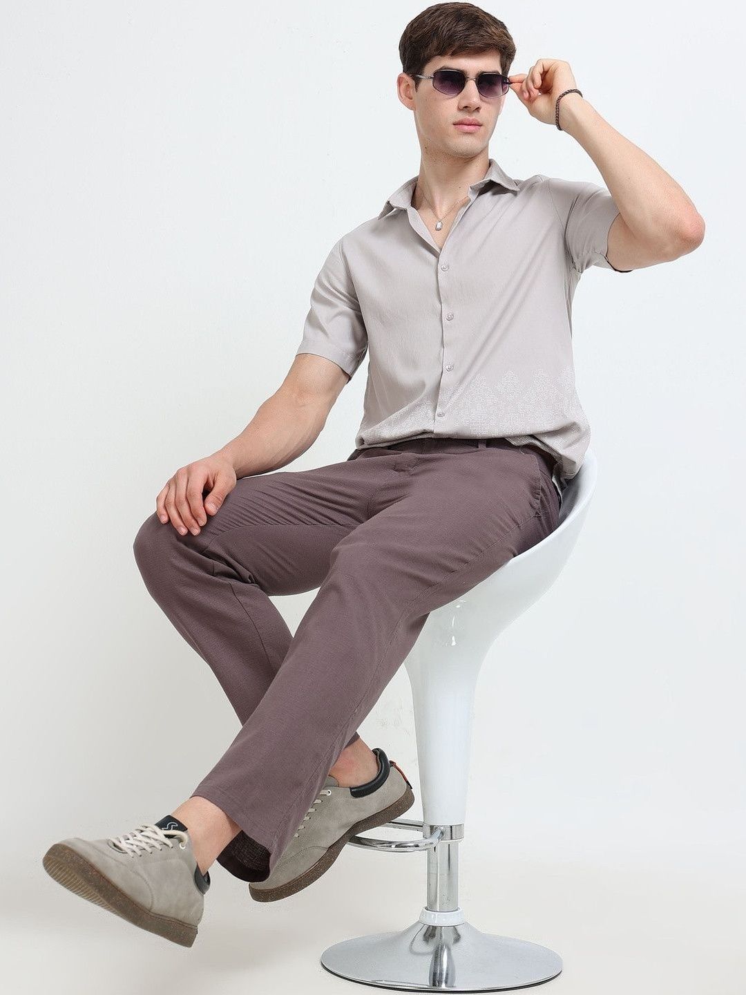 Mast & Harbour Men Relaxed Linen Straight Leg Trousers-picture-30