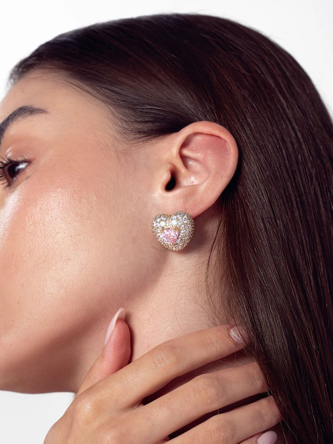 Amama Heart Shaped Studs Earrings-picture-14