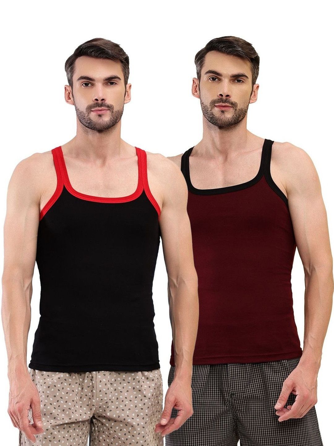 T.T. Pack of 2 Assorted Cotton Gym Vest-picture-26