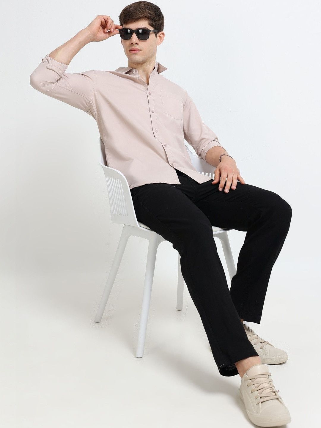 Mast & Harbour Men Relaxed Straight Leg Trousers-picture-37