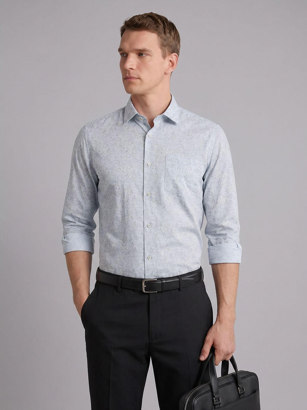 Blackberrys Paisley Printed Pure Cotton Formal Shirt-picture-23