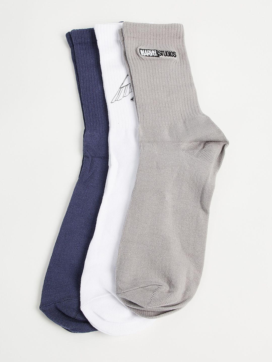 max Men Pack of 3 Cotton Blend Patterned Calf Length Socks-picture-10