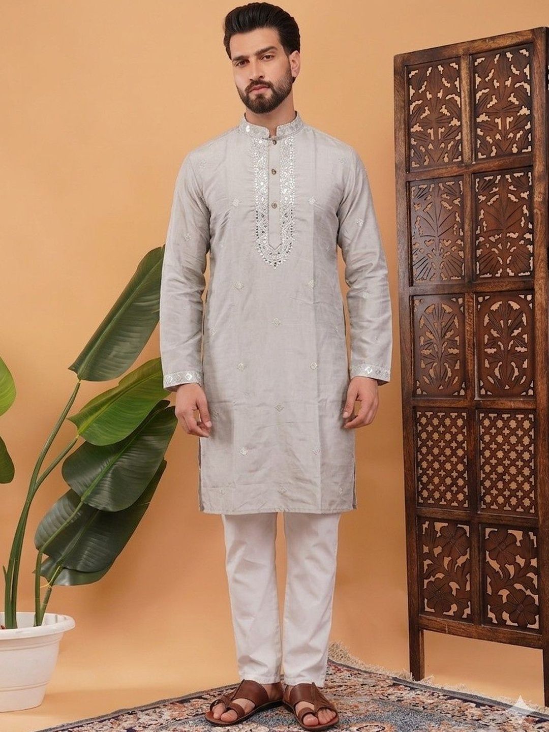 Anouk Men Embellished Mirror Work Kurta-picture-33