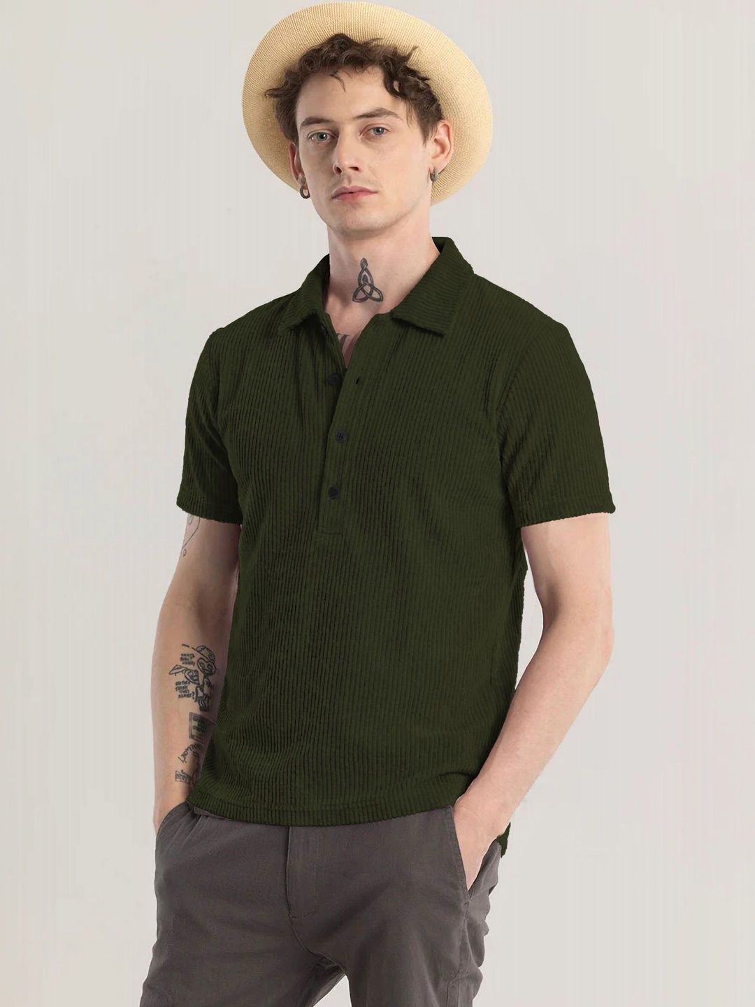 HOODLER Men Polo Collar T-shirt-image-49