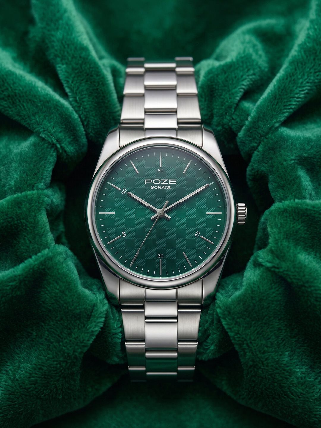 Sonata Men Patterned Dial & Stainless Steel Bracelet Style Straps Analogue Watch SP70033SM07W-picture-19