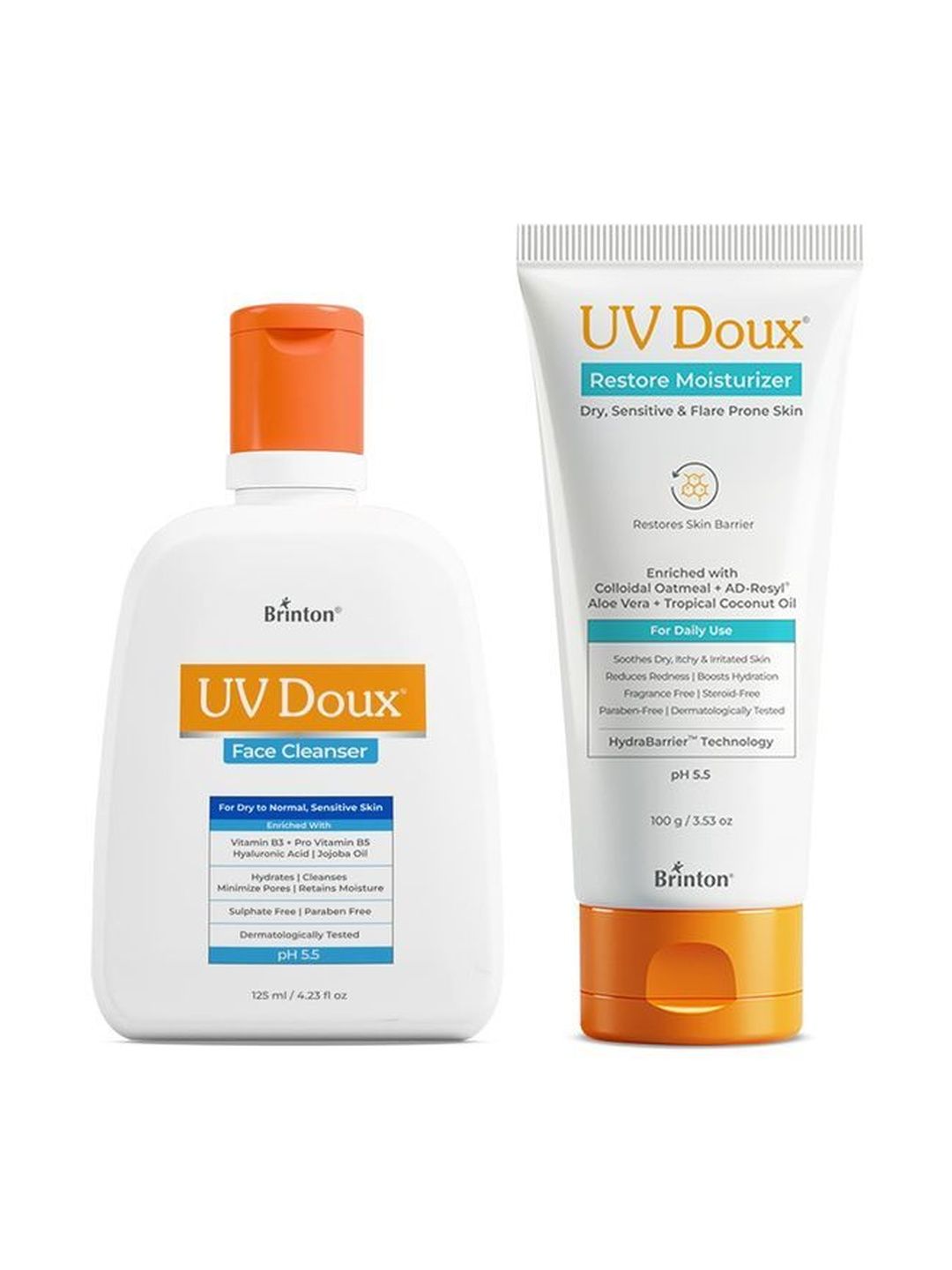 Brinton Set Of 2 UV Doux Oc Face Cleanser - 125 ml & Moisturizer - 100 g-image-29