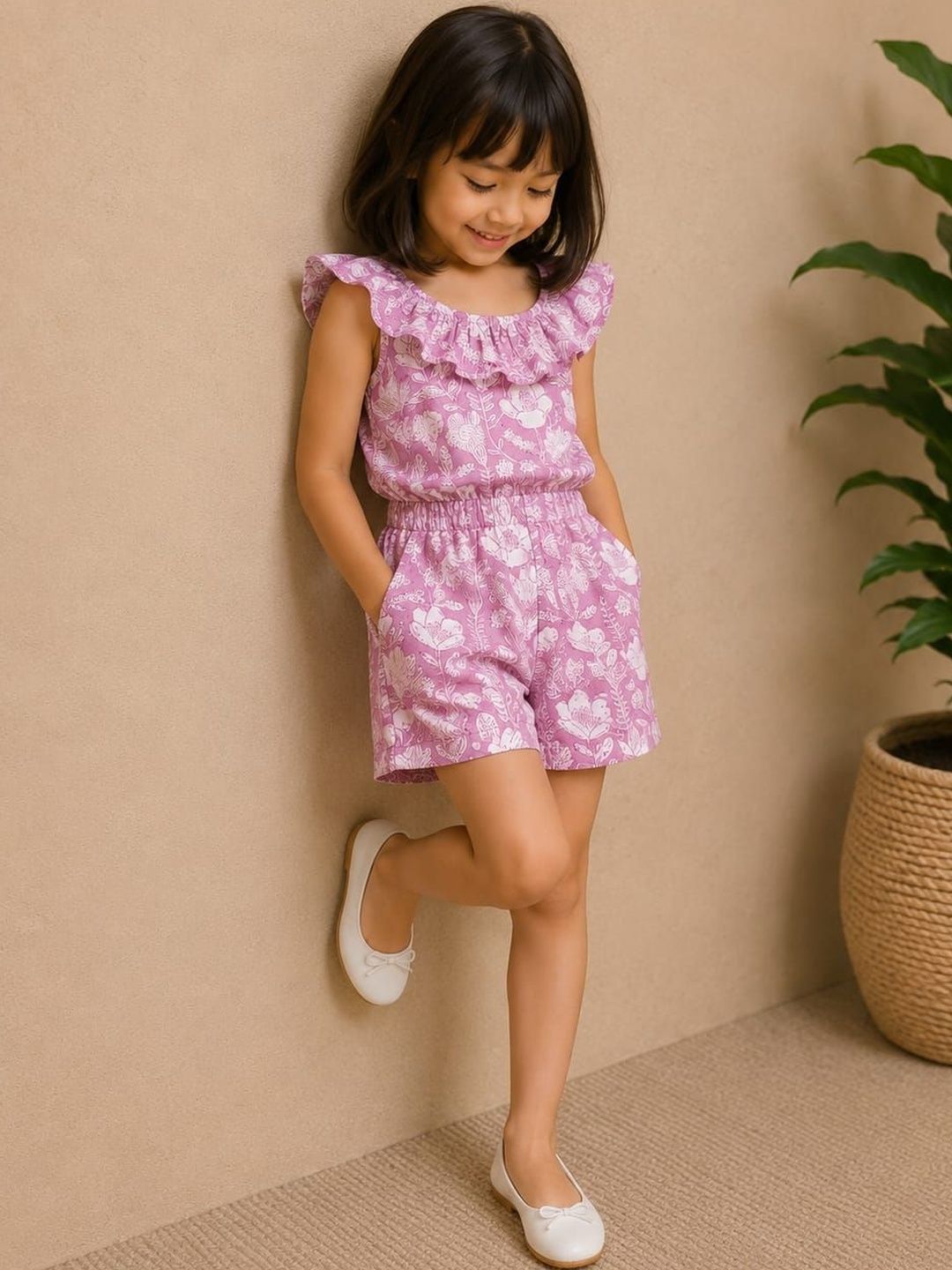 Urban Birdie Girls Printed with Ruffles Jumpsuit-picture-27