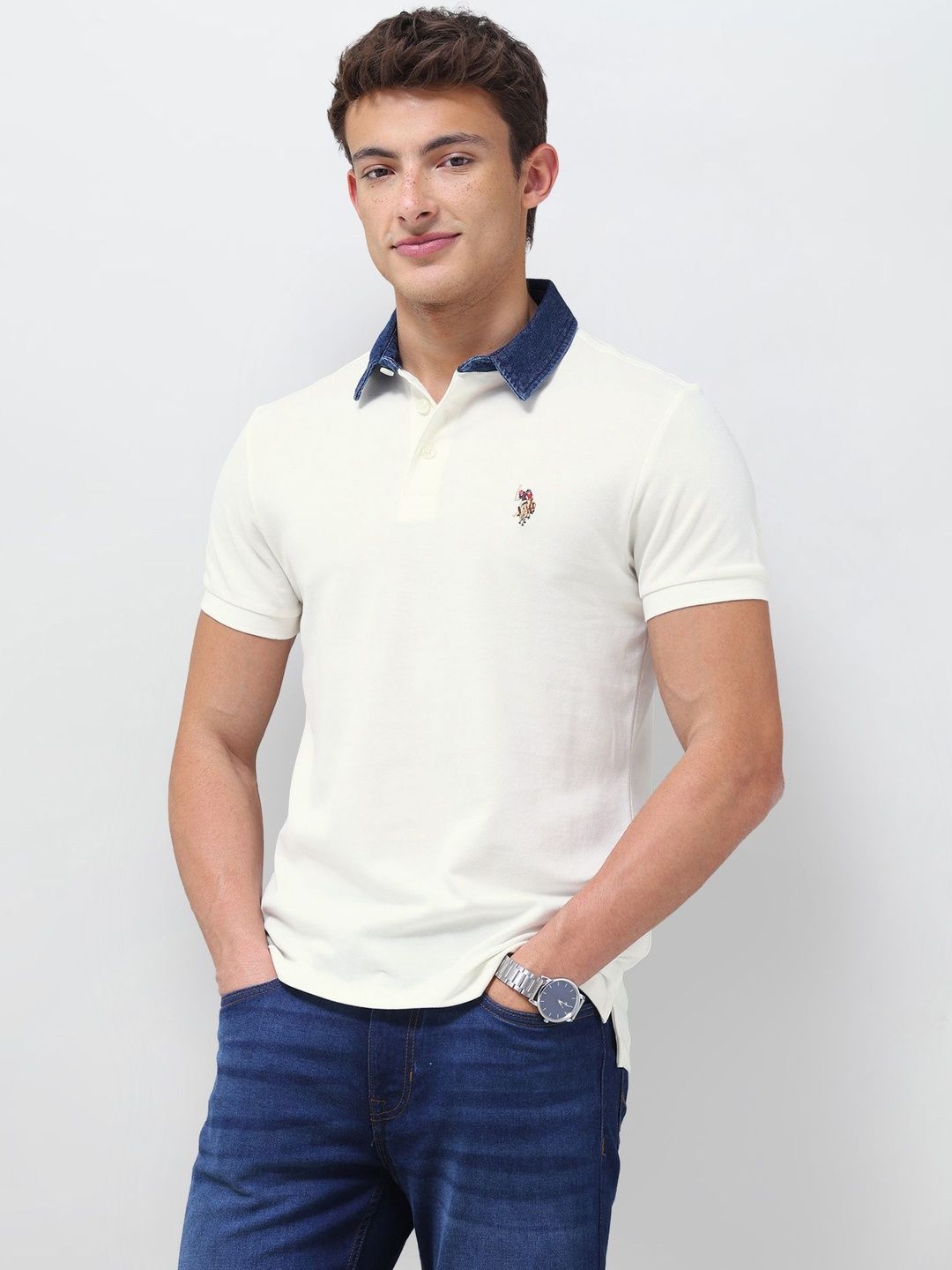 U.S. Polo Assn. Denim Co. Men Brand Logo Polo Collar Slim Fit T-shirt-picture-42