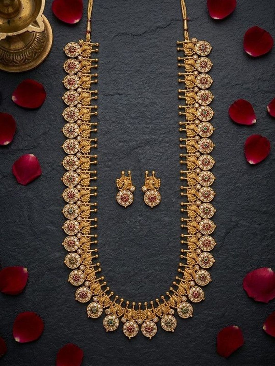 Talish Gold-Plated American Diamond Necklace and Earrings