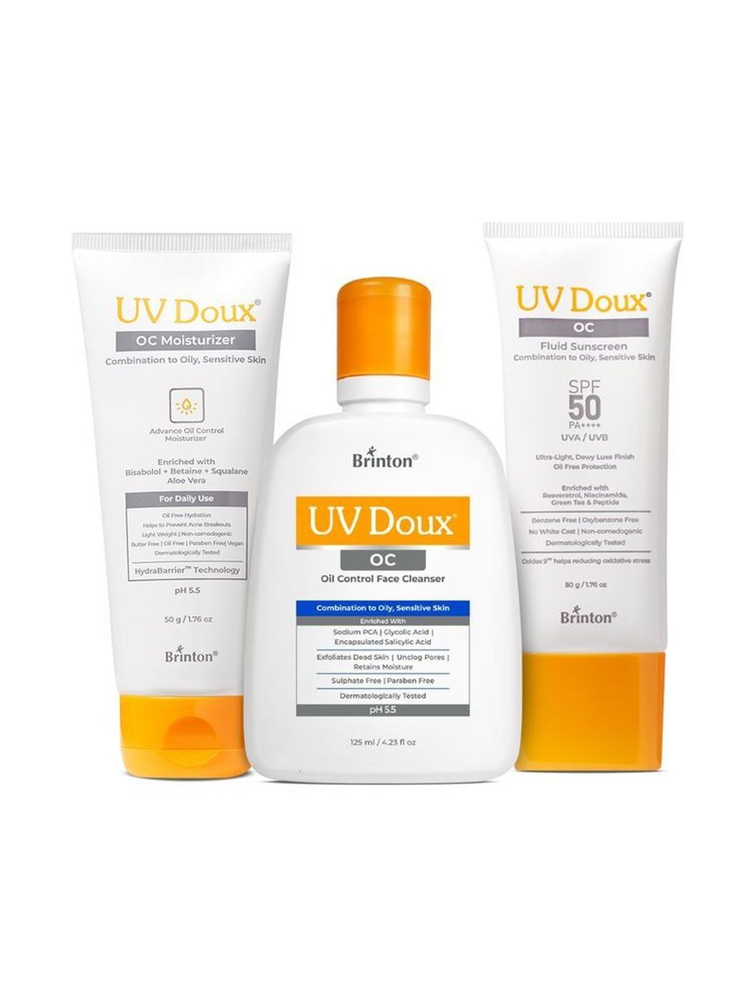 Brinton Set Of 3 UV Sunscreens- 50g Face Cleanser - 125 ml & Moisturizer - 50 g-picture-16
