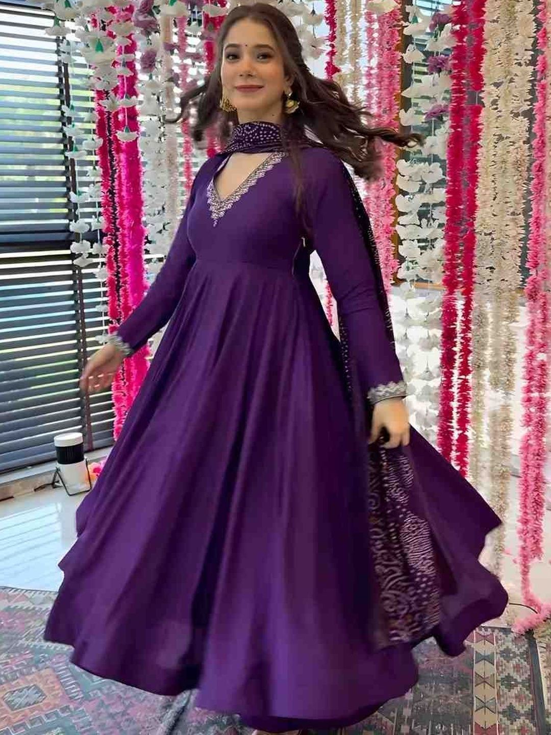 Moda Rapido Ethnic Motifs Embroidered Empire Thread Work Kurta With Trousers & Dupatta-picture-38