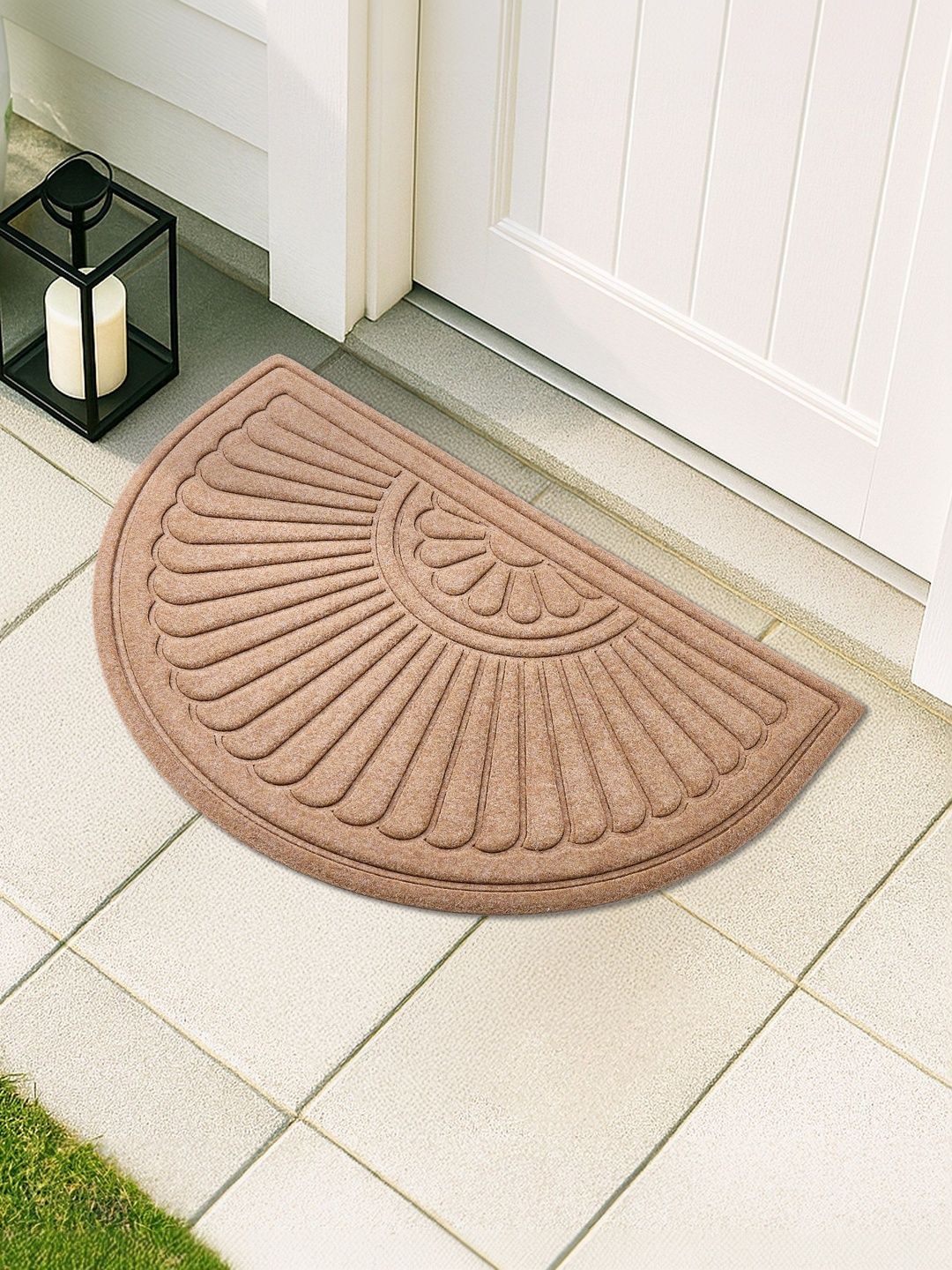 Home Centre Cadance Koko Lyke Brown Textured Faux Coir Doormat-image-42