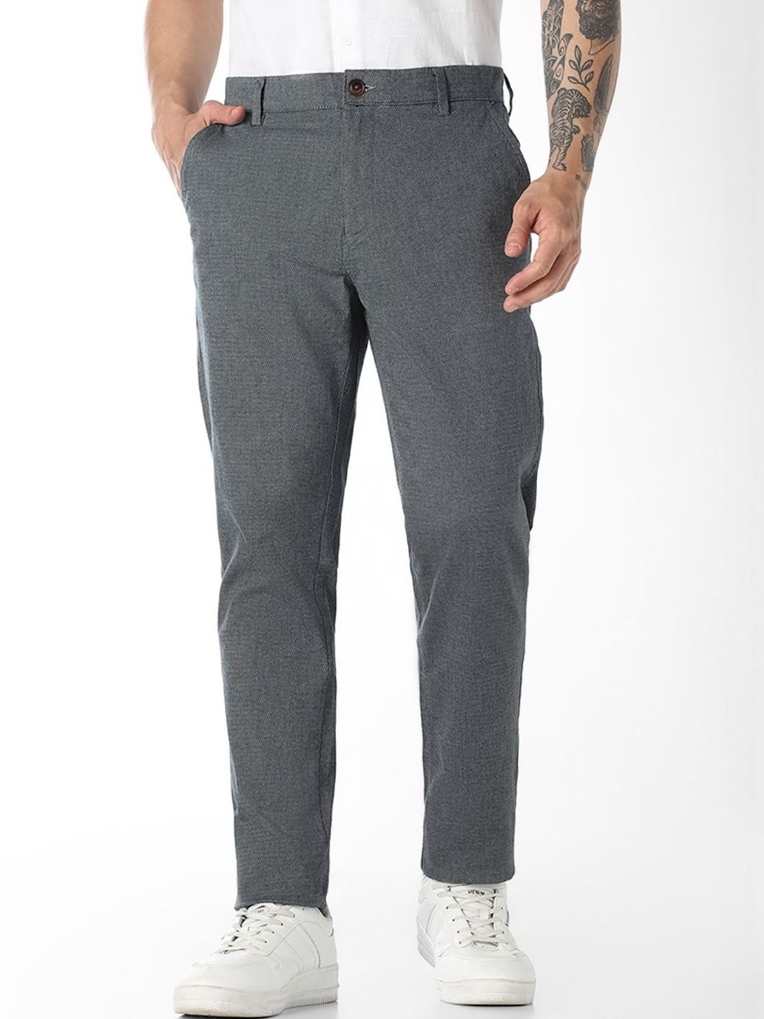 Jack & Jones Men Solid Slim Fit Trousers-picture-32