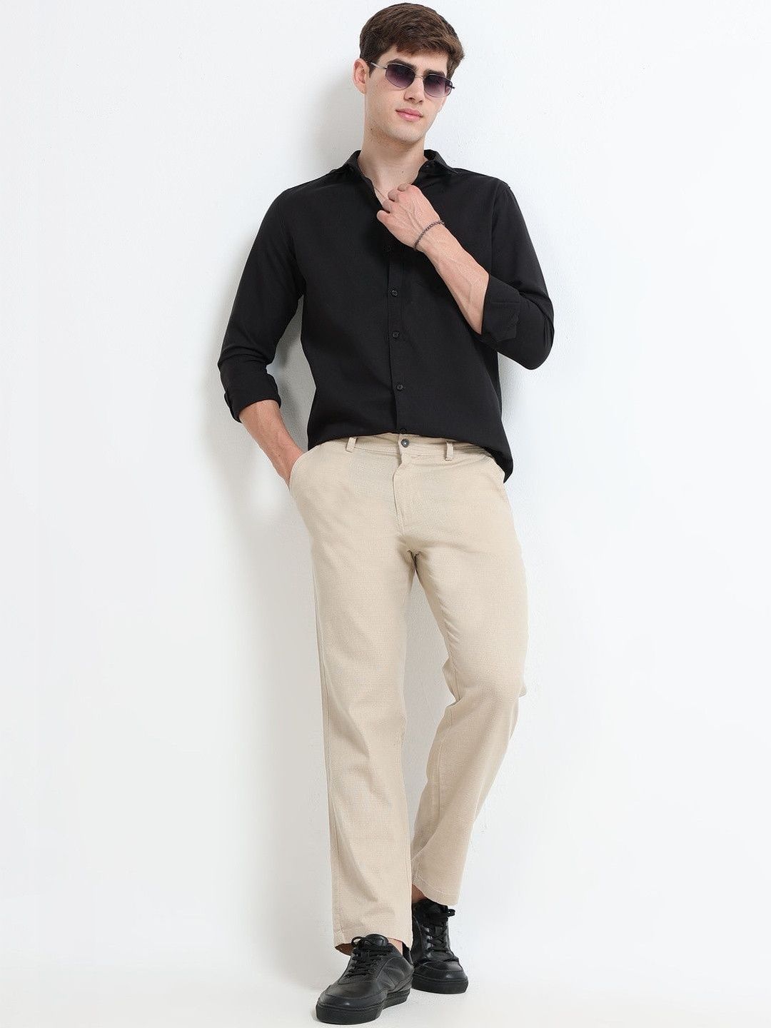 Mast & Harbour Men Relaxed Straight Leg Trousers-picture-27