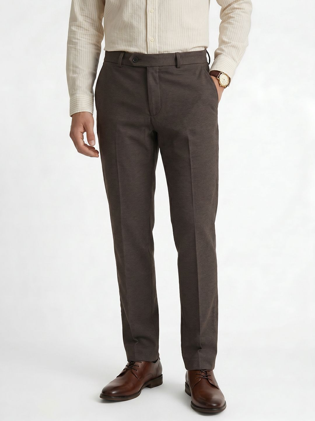 Peter England Men Flat-Front Formal Trouser-image-46