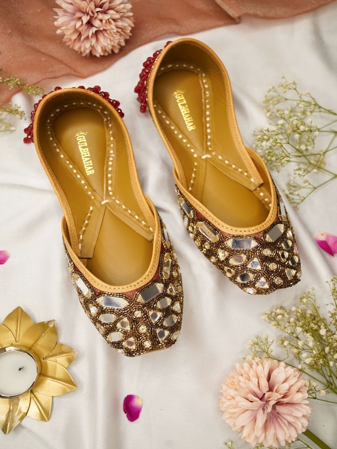 Gulbhahar Women Embellished Party Mojaris Flats-picture-42