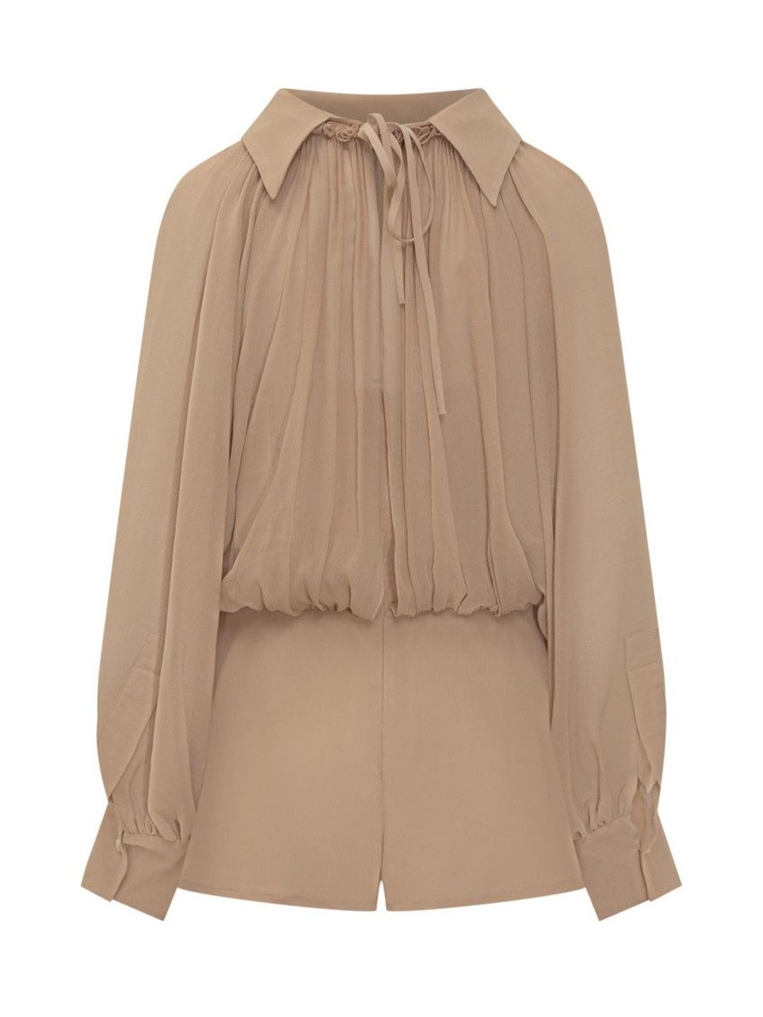marni Beige Solid Shirt Collar Jumpsuit-picture-40