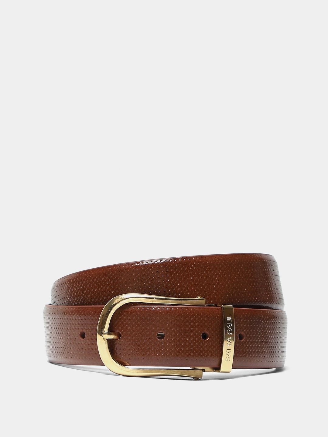 Satya Paul Men Textured Leather Formal Belt-picture-22