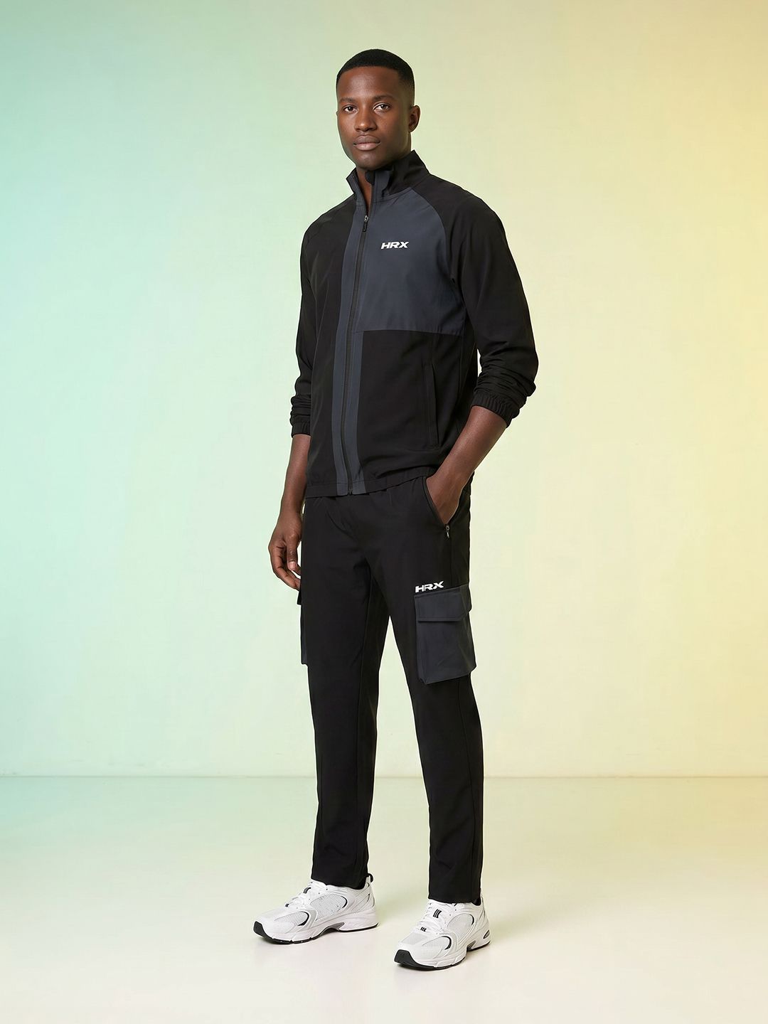 HRX by Hrithik Roshan Colourblocked Mock Collar Tracksuits-picture-31