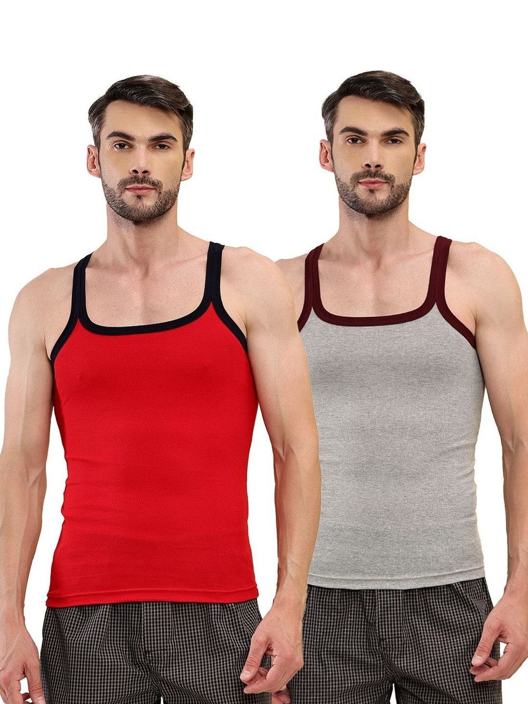 T.T. Pack of 2 Assorted Cotton Gym Vest-picture-27