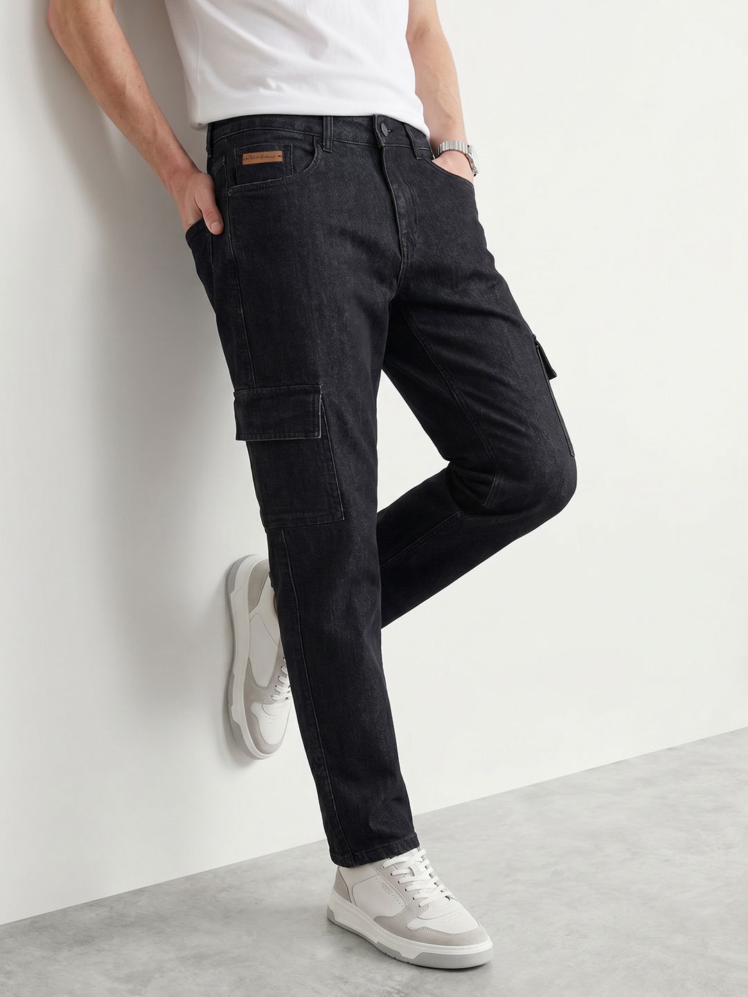 Mast & Harbour Men Slim Fit Cargos Stretchable Jeans-picture-23