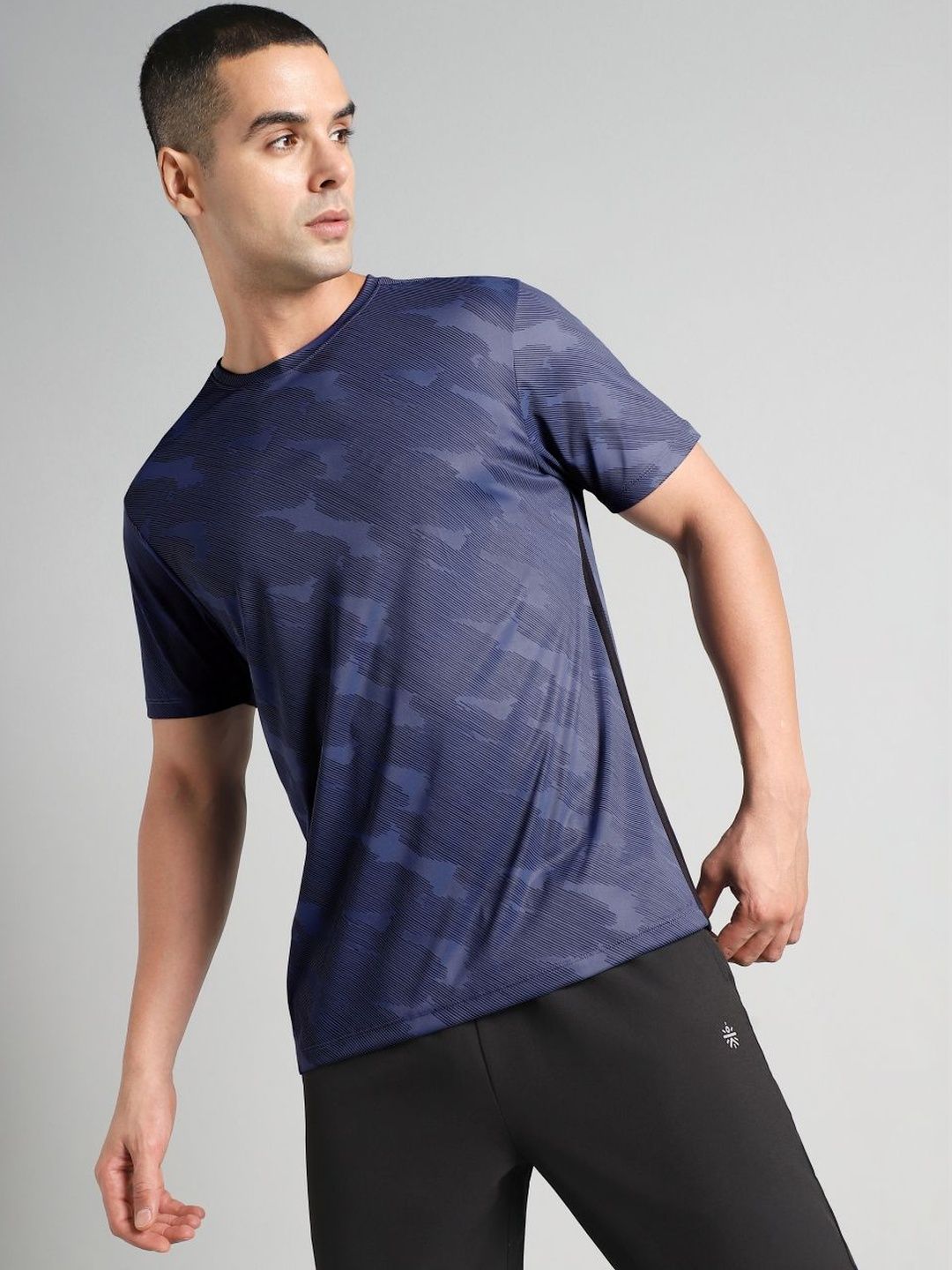 CULT Men Blue Urban Camo Running T-Shirt-picture-14