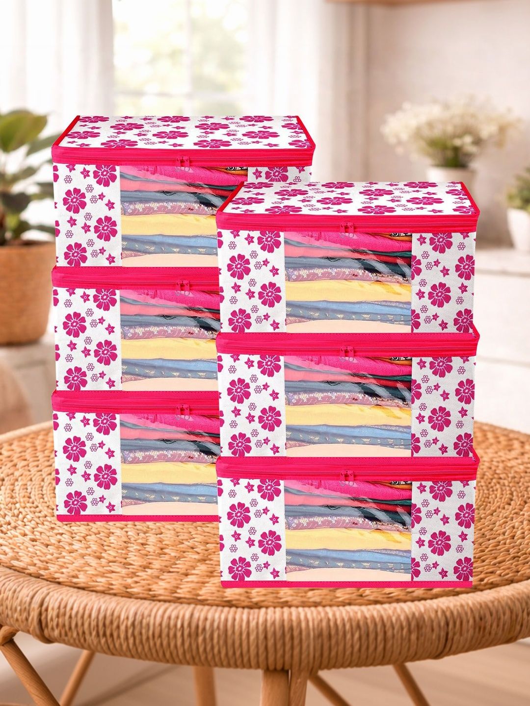 gulafsha industries Pink Set of 6 Regular Multi-Utility Organisers-picture-52