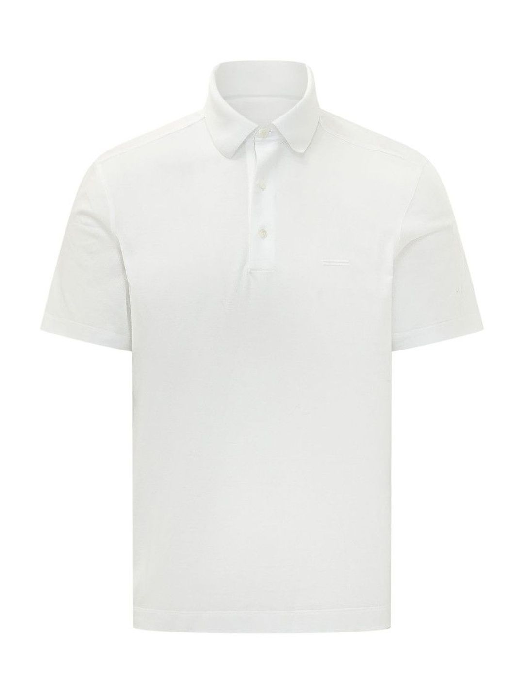 zegna White Solid Shirt Collar Polo-picture-34