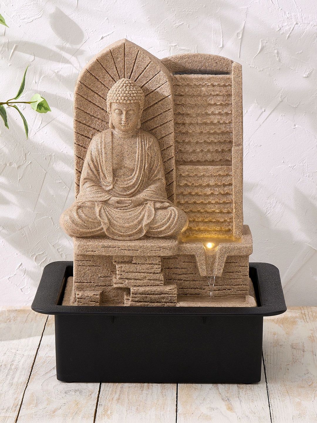 Home Centre Brown & Black Buddha Water Fountain-image-2