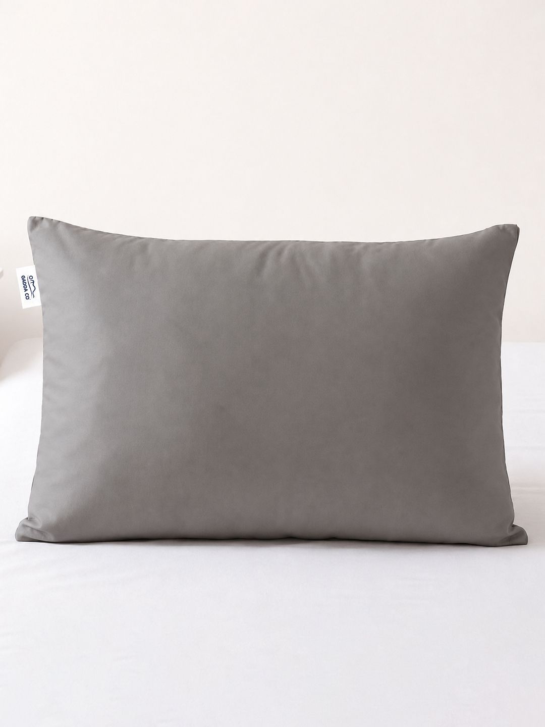 GADDA CO Grey Fibre Filled Cotton Breathable Sleep Pillow-image-33