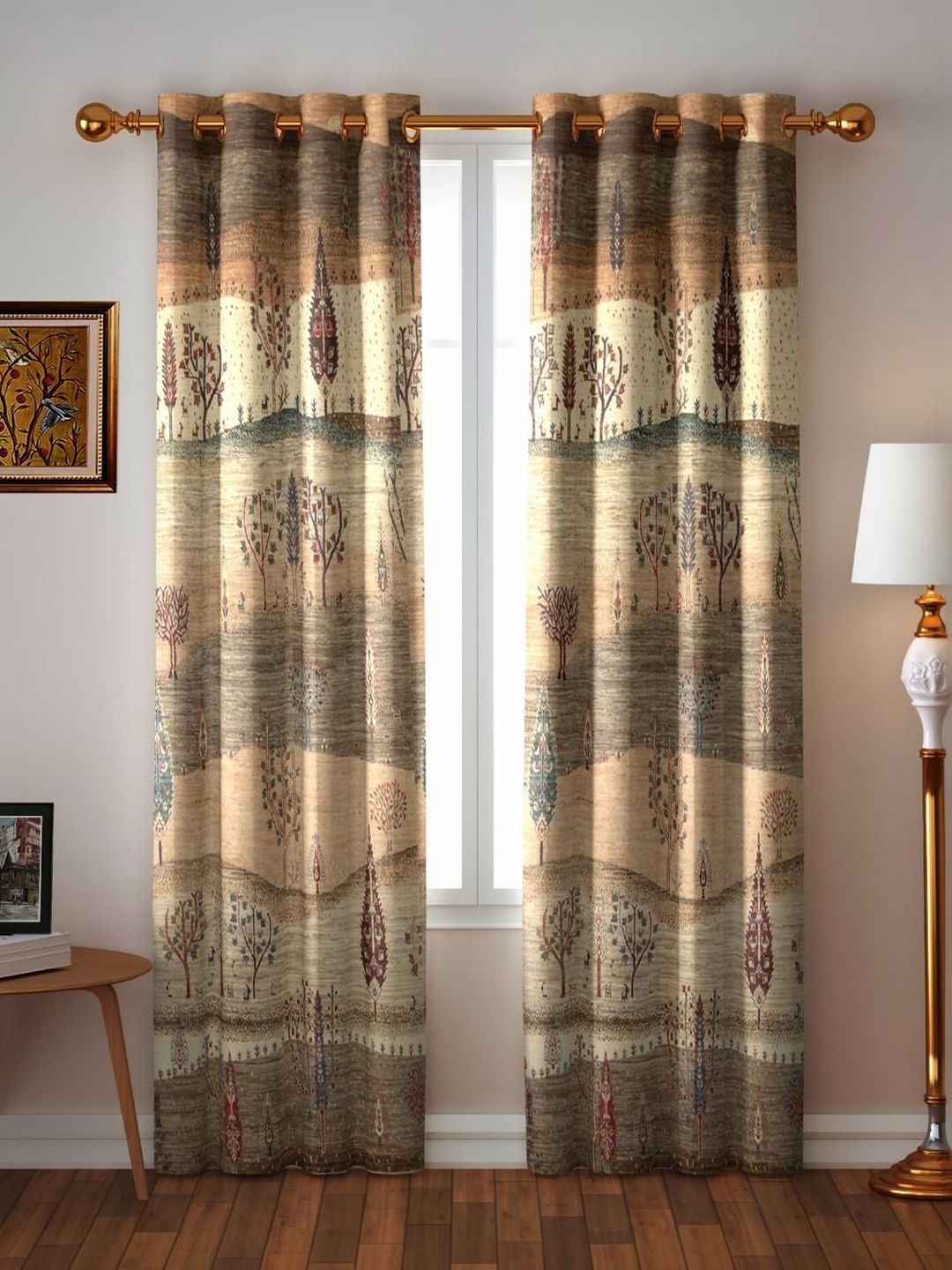 IWS Multicoloured Set of 2 Ethnic Motifs Room Darkening Door Curtain-picture-45