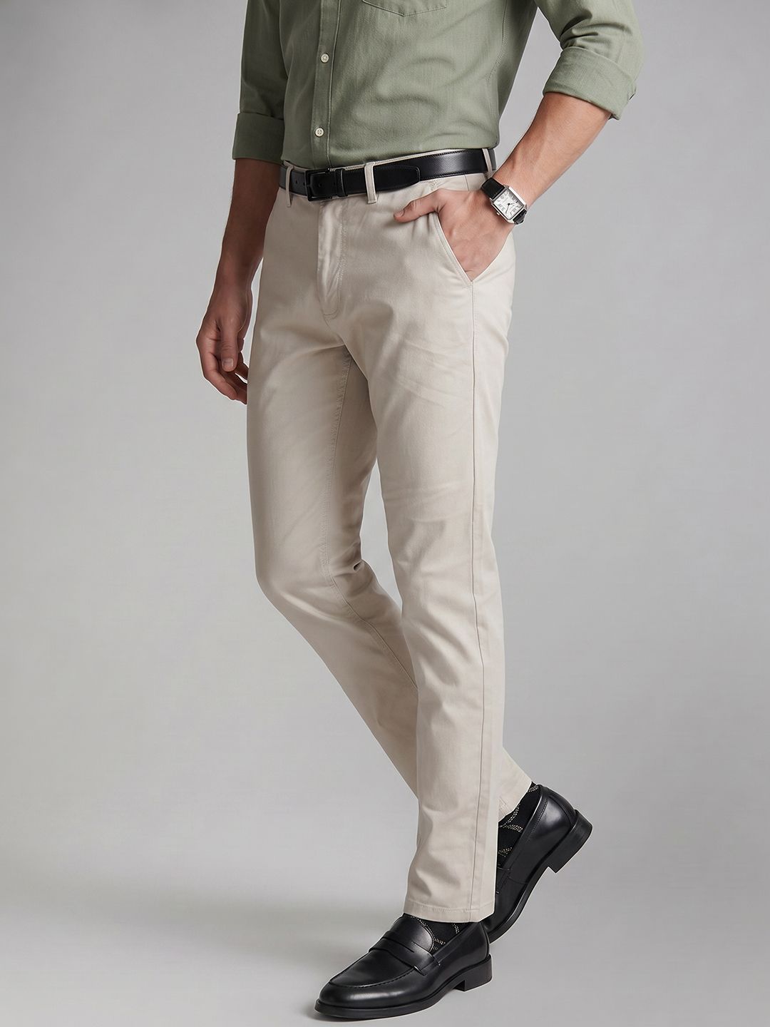 Van Heusen Men Slim Fit Formal Trousers-picture-13