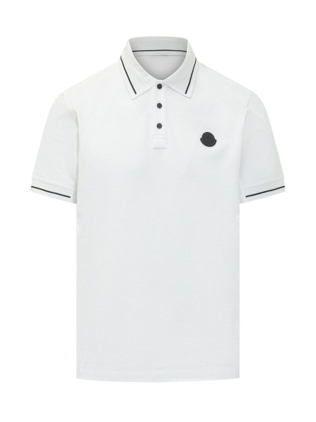 moncler White Logo Shirt Collar Polo-picture-40